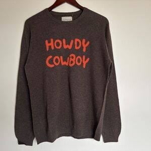 Howdy Cowboy 100% Cashmere Sweater Mull & Fame Brown